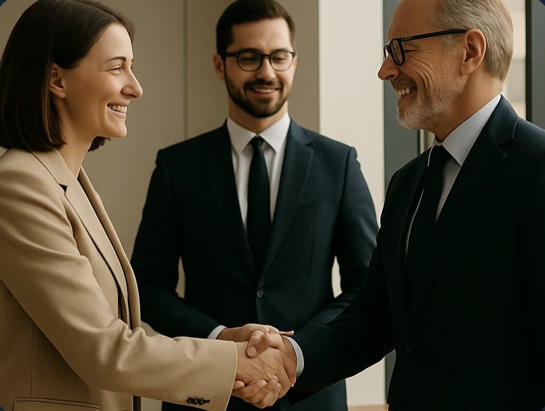 Business partners shaking hands